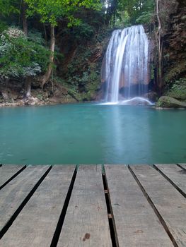 Boardwalk with Erawan waterfall