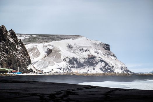 Reynisfjara Volcanic Beach in Winter