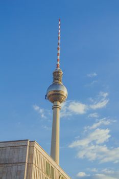 The TV Tower of Berlin that located on the Alexanderplatz