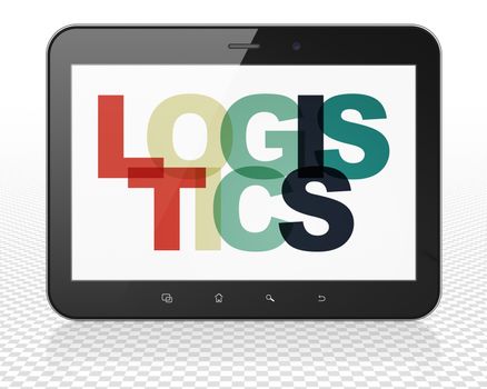 Business concept: Tablet Pc Computer with Logistics on  display