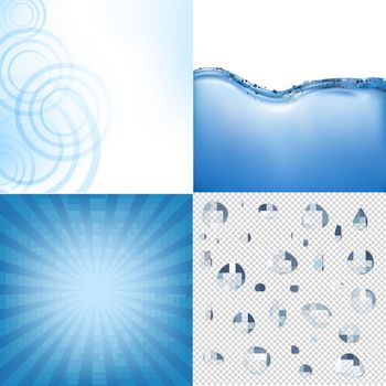 Blue Water Backgrounds Set