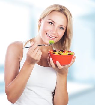 Woman enjoy healthy eating