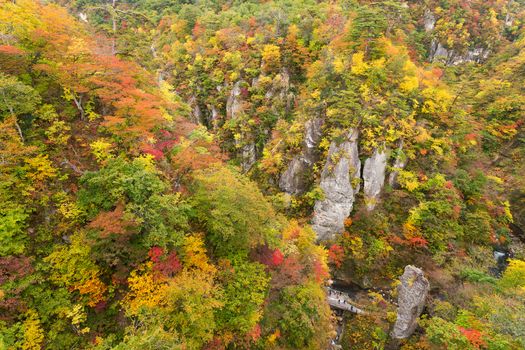 Naruko Gorge Valley with colorful foliage