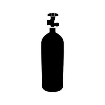 Propane gas cylinde black color icon .