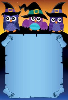 Halloween parchment with owls theme 3