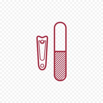 Nail clippers linear icon. Thin line illustration. Manicure clippers contour symbol. isolated outline drawing