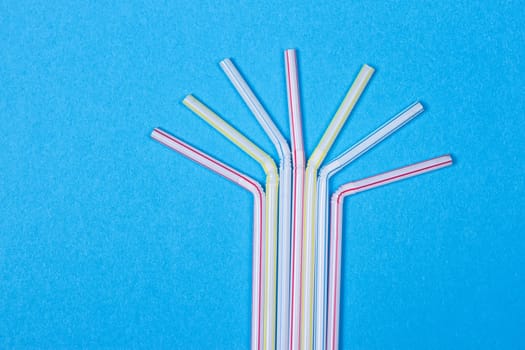 close-up colorful fancy drinking straws
