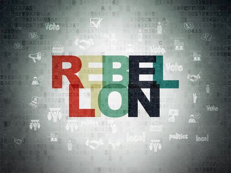 Political concept: Rebellion on Digital Data Paper background