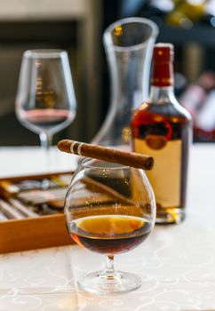 Quality cigars and cognac