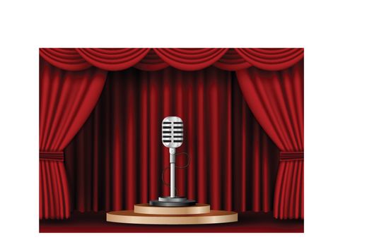 microphone on stage curtain.