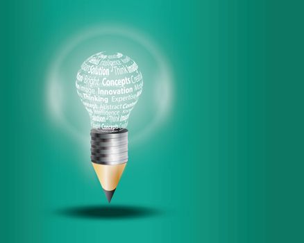 Innovate business concept made with words on light bulb
