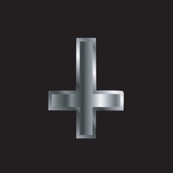 An inverted cross- The Cross of Saint Peter used as an anti-Christian and Satanist symbol.