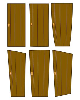 wooden door  set vector symbol icon design. 