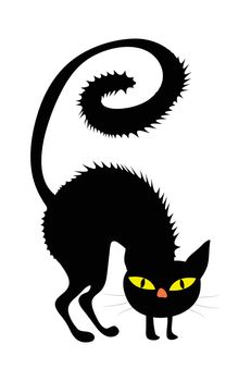halloween creepy scary witches cat vector symbol icon design. 