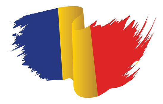 Romania flag vector symbol icon  design. Romanian flag color illustration isolated on white background.