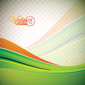 Abstract vector background with green waves. EPS 10 illustration.