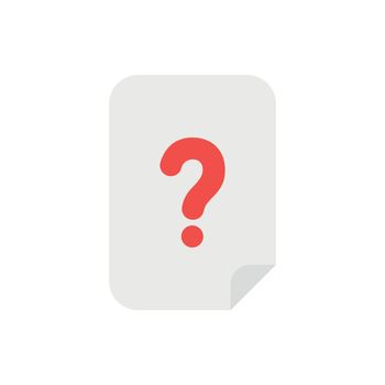 Vector concept of paper with question mark icon on white with fl