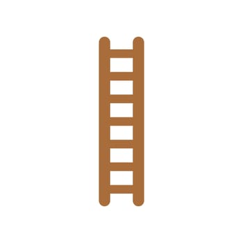Flat design style vector of wooden ladder icon on white