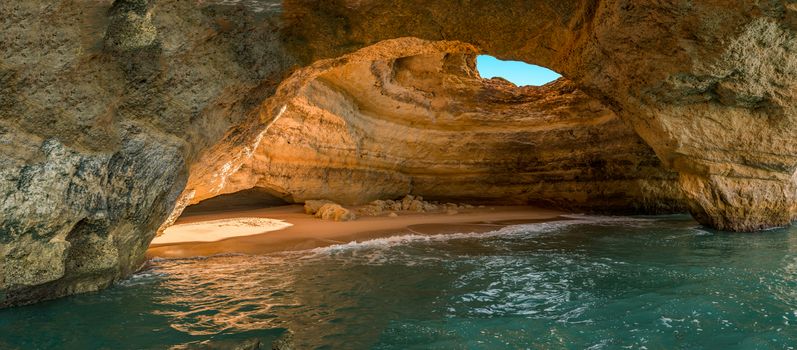 Benagil beach caves, Algarve, Portugal, sunny day