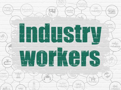 Industry concept: Industry Workers on wall background