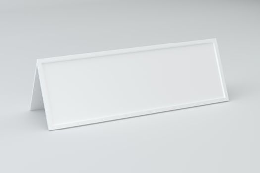 Blank white sign plate abstract with shadow. 3D rendering