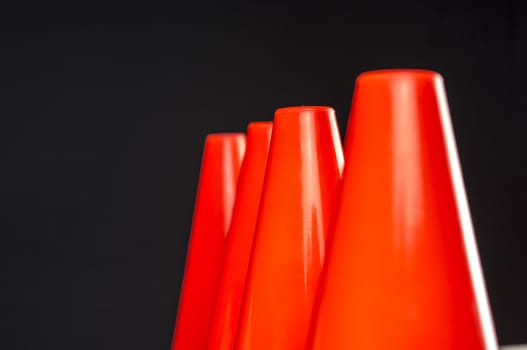 Orange traffic safety cones