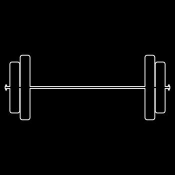Barbell the white path icon .