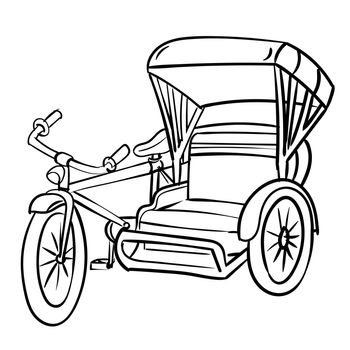 Hand drawing of Tricycle-Vector Illustration