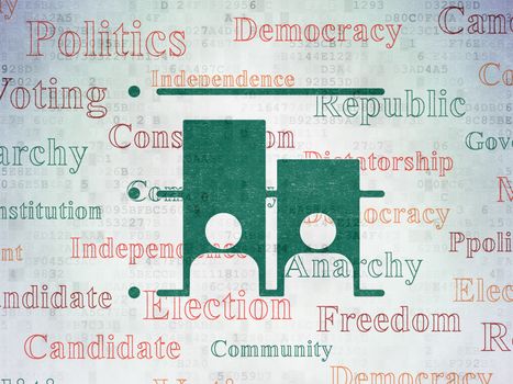 Politics concept: Election on Digital Data Paper background