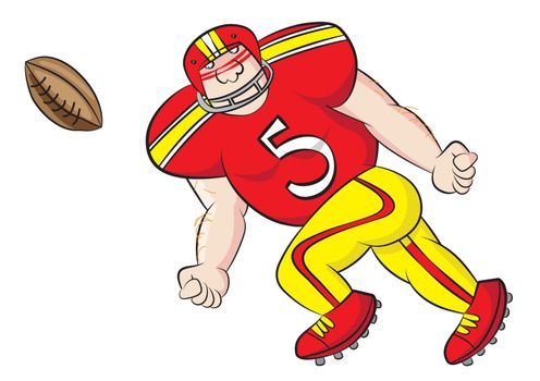 funny american football sport character vector illustration