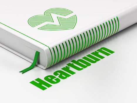 Healthcare concept: book Heart, Heartburn on white background