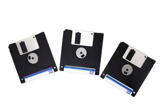 three floppy disks