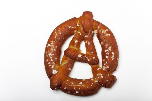 bavarian prezel in the shape of the anarchy sign 