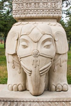 Elephant stone column