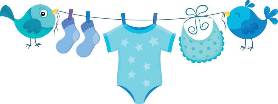 Line with clothing for baby boy - eps10 vector illustration.