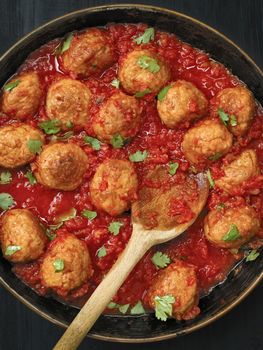 rustic italian meatball in tomato sauce