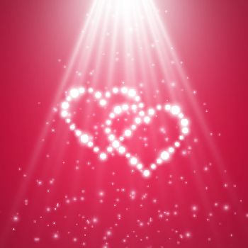 Heart of the lamps on a transparent background. Valentines day card. Heart with inscription I Love You. Vector illustration