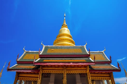 Wat Phrathat Hariphunchai Golden pagoda in Lamphun,Thailand.
