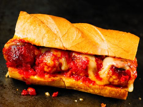 rustic american italian meatball sandwich