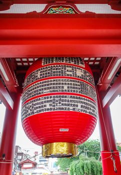 Lantern in Kaminarimon gate, Senso-ji temple, Tokyo, Japan