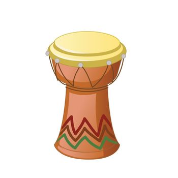 African Djembe Drum isolated on a white background. Vector