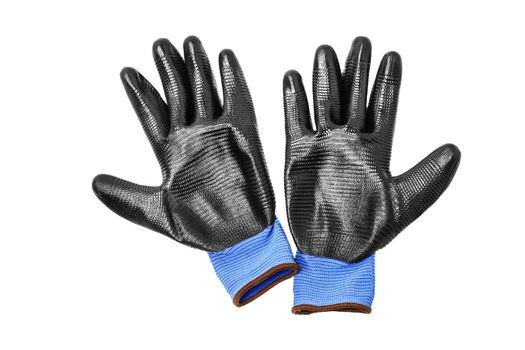 blue protective gloves