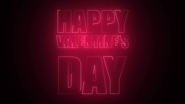 Happy Valentine's Day Text in neon