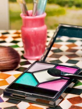 Eye Shadow Brushes Means Beauty Products And Cosmetics 