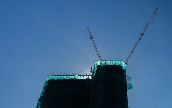 Overhead Cranes Construction Site Building