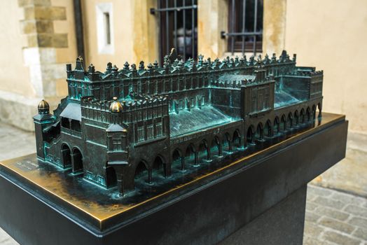 bronze cast miniature  of Krakow in Poland