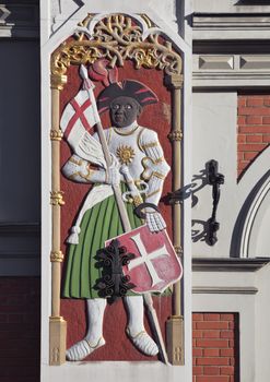 Bas-relief on the House of the Blackheads in Riga