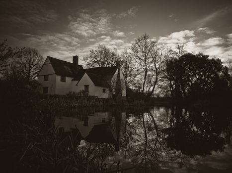 beautiful black and white hdr willy lott's cottage flatford mill