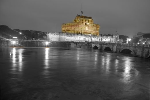 Castel Sant'Angelo in Rome with Tiber river