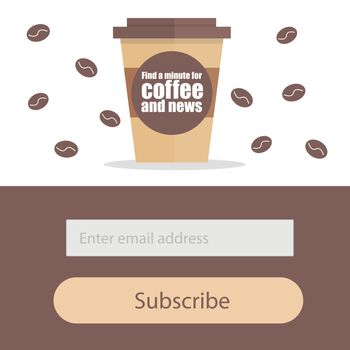 Template for subscribe to a newsletter - Coffee Modern creative concept